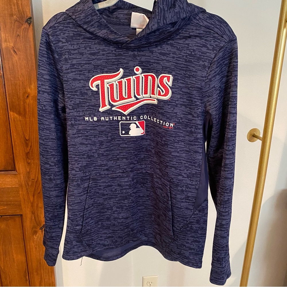 MLB Authentic Collection Boys Minnesota Twins Hoodie Sweatshirt Size XL (18/20)